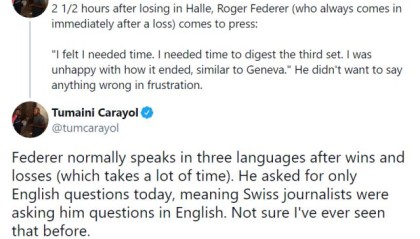 星空娱乐官方APP下载入口-费德勒赛后两个半小时才开发布会  罕见仅限英语